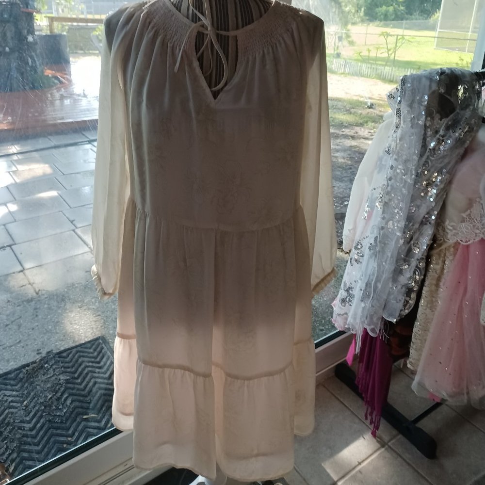Cream chiffon dress